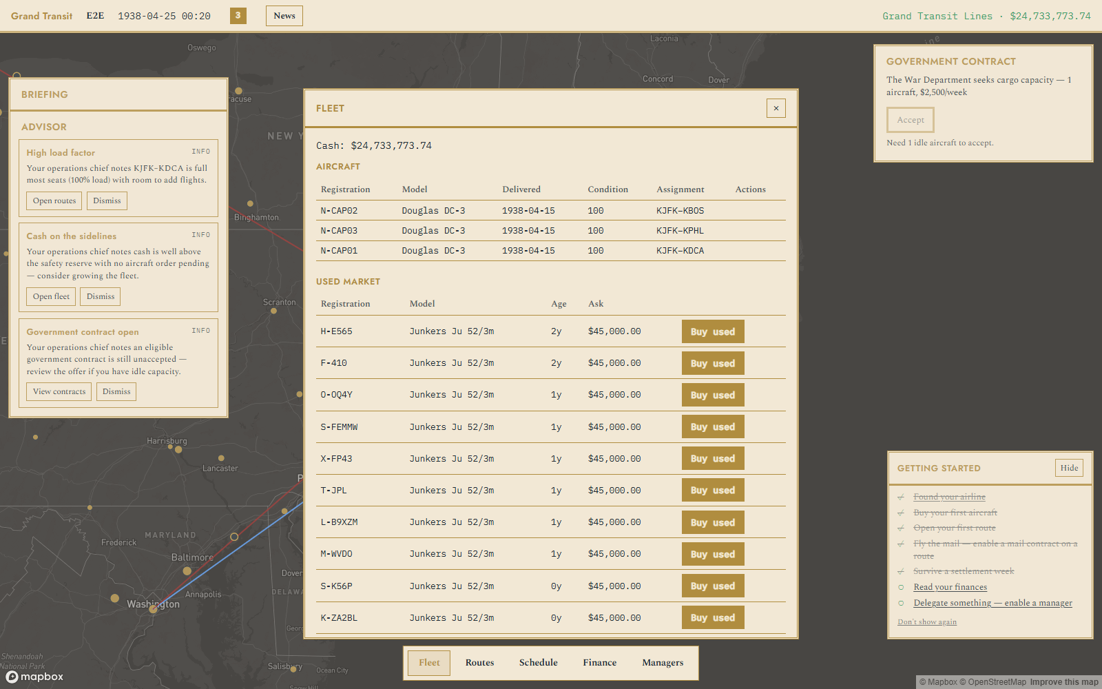 Fleet panel